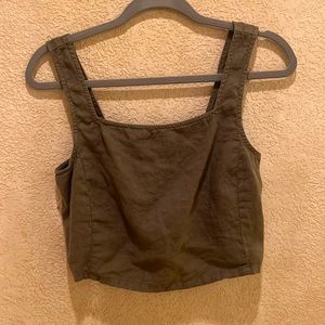 Lou & Grey Linen Crop Tank Top, size S